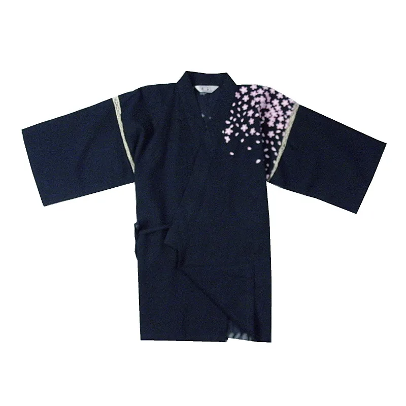 Men Japanese Kimono Yukata Bathrobe Tracksuit Pajamas Set Top Pants Flower Tiger Patterned Summer