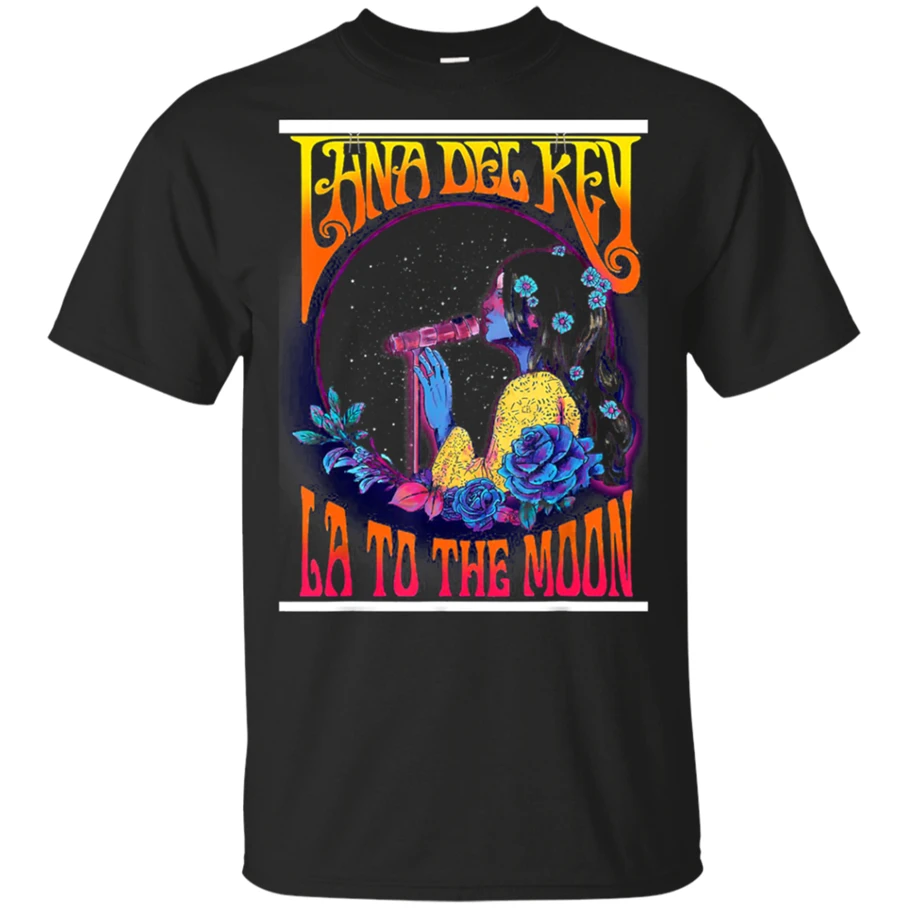 Men'S Lana Del Shirt Rey Lust For Life черная футболка Размер Retro Ретро с круглым