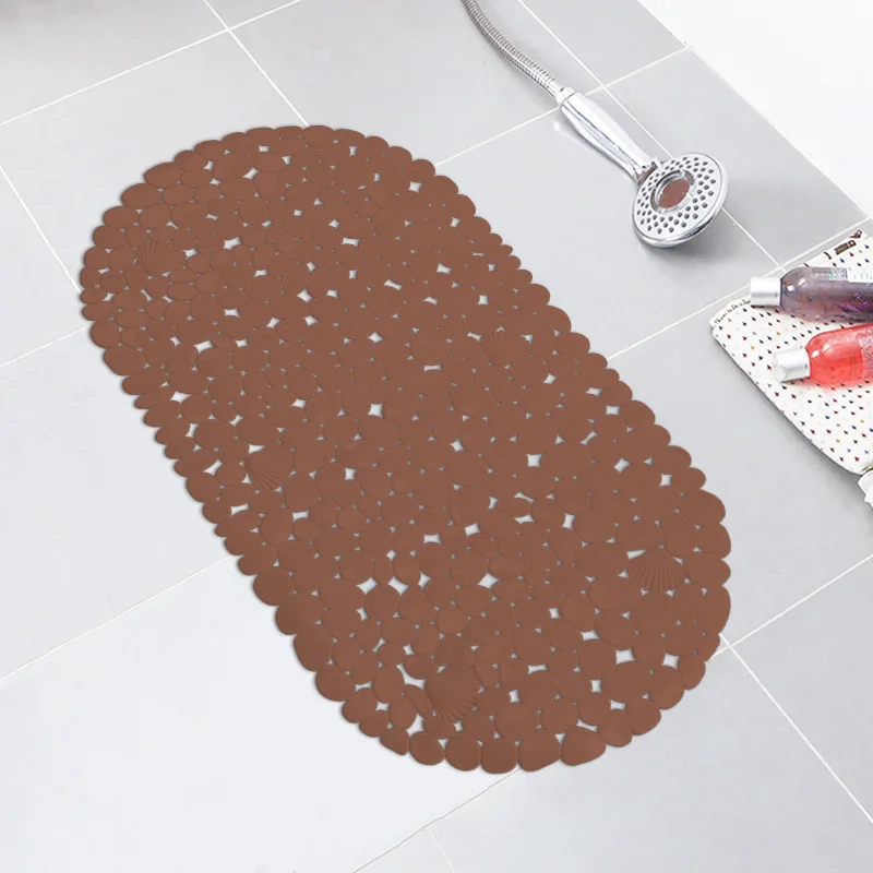 Dark Brown MINIFUN, 69x35 см, коврик для ванной комнаты, ПВХ, присоска для душа, коврик для ванной, однотонный, однотонный, коврик для ванной комнаты - Цвет: Dark Brown