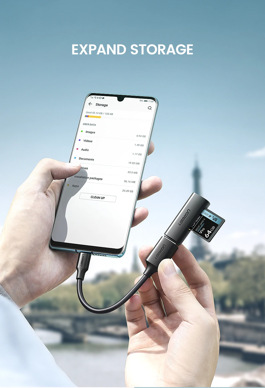 Ugreen USB C к USB адаптер Тип C OTG USB кабель C штекер USB 3,0 A женский кабель адаптер для MacBook Pro samsung S9 USB-C OTG