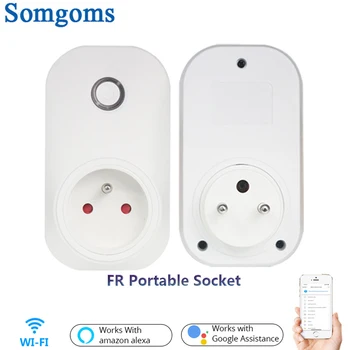 

Wifi Smart Power Supply Socket 16A FR Standard Plug Intelligent Timer Socket Electric Tuya Smart Wireless Remote Control Socket