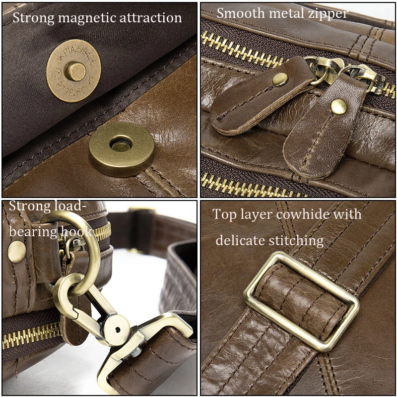  WESTAL Messenger Bag Men Genuine leather shoulder bags man Business male briefcases bag for laptop 