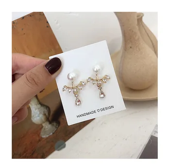 

EK110 New Fashion Hyperbole Temperament Elegant Long for Women Female Tassel Simulated Earrings