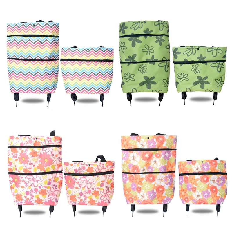 Складная сумка для покупок многоразовая дорожная сумка через плечо с колесом большой емкости