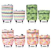 Складная сумка для покупок многоразовая дорожная сумка через плечо с колесом большой емкости