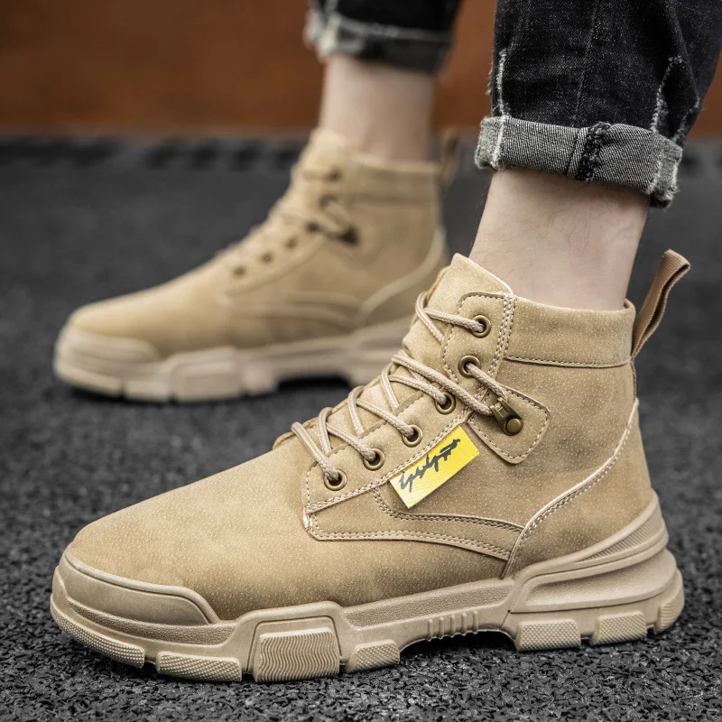 SUROM/уличная мода Мужские ботинки Сезон осень-зима Новинка ботильоны на толстой