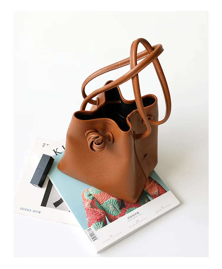 Новинка, Осенние сумки на плечо из натуральной кожи, женские сумки, роскошная дизайнерская женская сумка-мешок, женская модная сумка-мессенджер