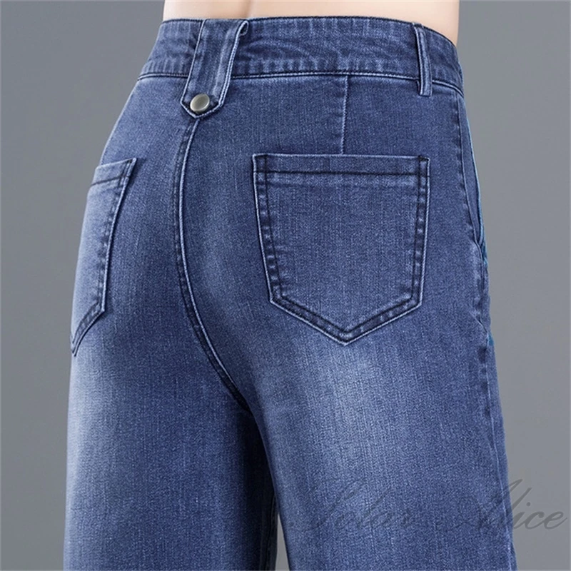 cargo pants for women Free shipping 2020 ladies spring and autumn new high-rise straight-leg jeans Loose slim young and pants armani jeans Jeans