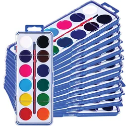 12 Color Solid Watercolor Pigment Paint Solid Powder Cake Children's Drawing Set Gouache Paint Art Supplies for Artist