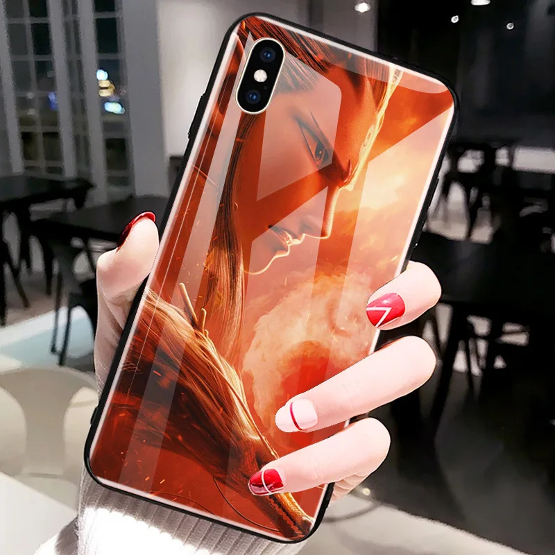 N19 Для iPhone XS MAX XR XS i8 i8 Plus i7 i7 Plus Сказочный защитный чехол из закаленного стекла Nezha для iPhone 6 6s Plus - Цвет: N19