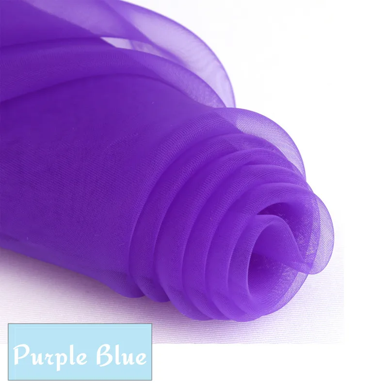 75 см/1 метр Eugene марлевая ткань черно-белая свадебная марлевая сетка Прозрачный жесткий газ, кружево, ткань шифон ткань - Цвет: Purple Blue