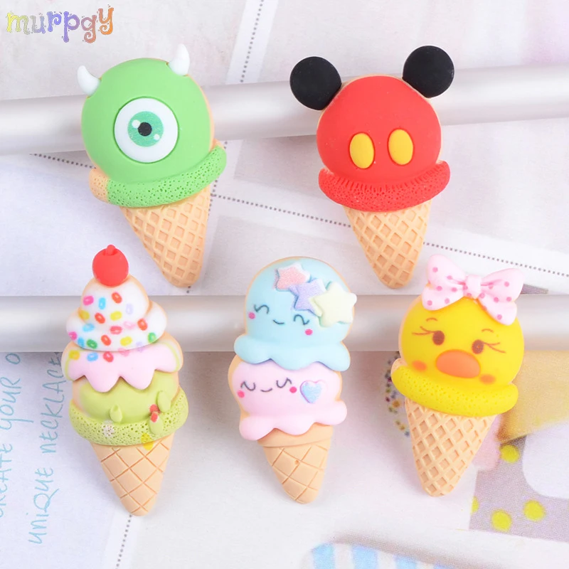 

2Pcs Mini Ice cream pendant Charms For Slime DIY Phone Decoration Accessories Modeling Lizun Filler Clay Slime Supplies kids Toy