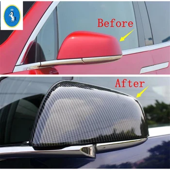 

Yimaautotrims Auto Accessory Rearview Mirror Shell Rear-view Mirror Cover Kit Fit For Tesla Model X 2017 - 2020 Carbon Fiber ABS
