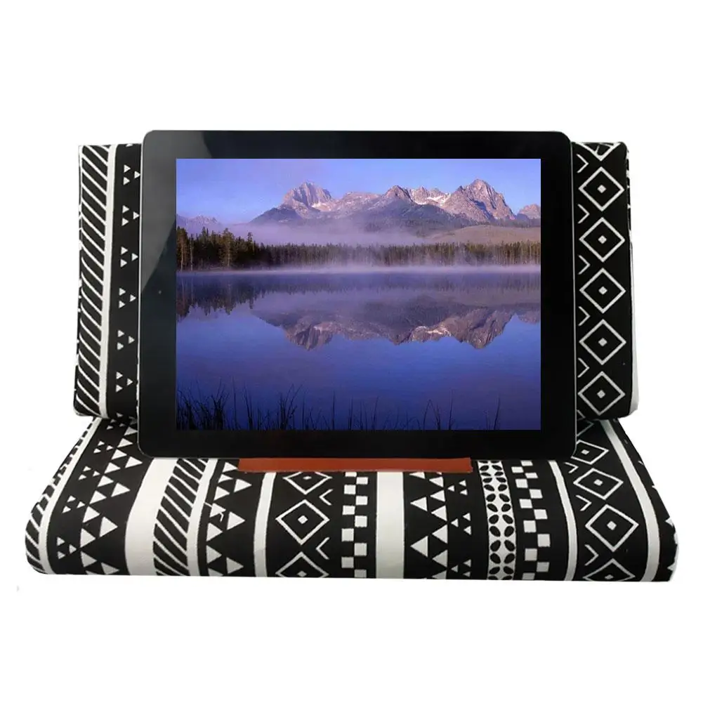 Печатная холст для iPad планшет Подушка трехсторонняя Складная подставка для чтения планшета