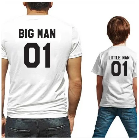 

BIG MAN Print On Back Cotton Modal Family Matching Clothes Family Look Father Son T-Shirts KT-2040
