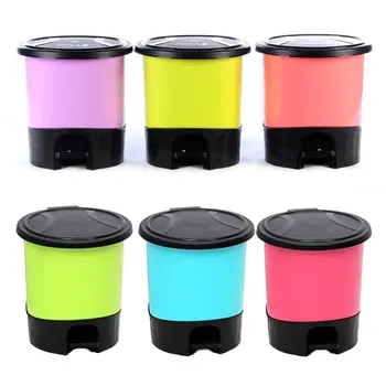 

5.5L Waste Bin Livingroom Bathroom Dustbin For Home Foot Pedal Type Trash Can Storage Box With Garbage Bag Drawer