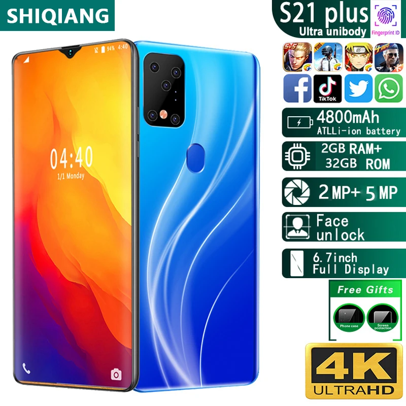SOYES S21 Plus Mobile Phones Android 10.0 Cell Phones 6.7 inch 2GB RAM 32GB ROM Smartphones 4800mAh Telephones