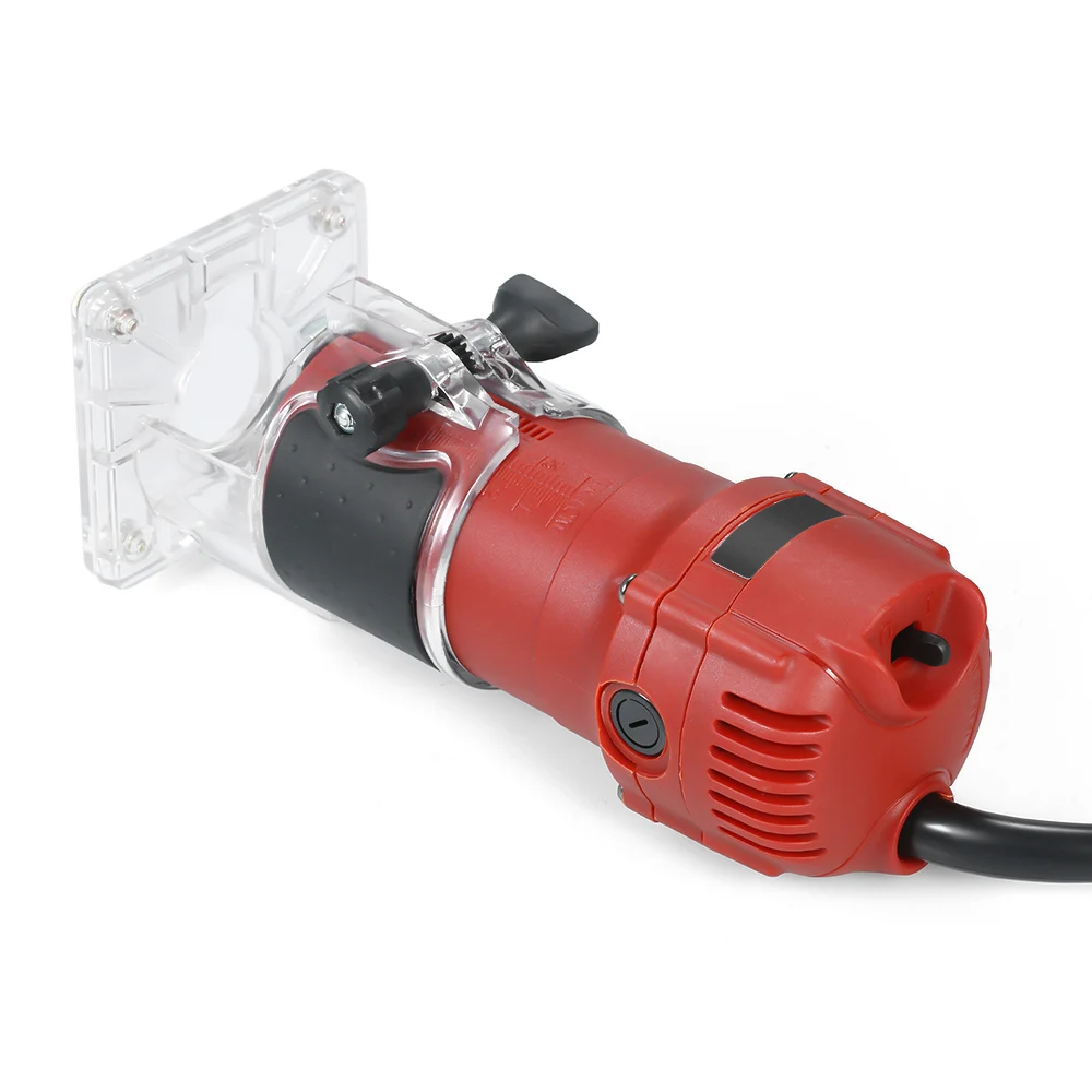 

Electric Trim Router With Transparent Base Edge Guide Wood Laminate Trimmer Compact Palm Router for Woodworking Trimming