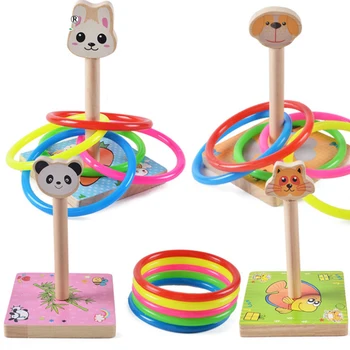 

Baby Colorful Ring Throw Jigsaw Puzzle Fun Animal Plastic Intelligence Development Parent-Child Indoor Sports Game