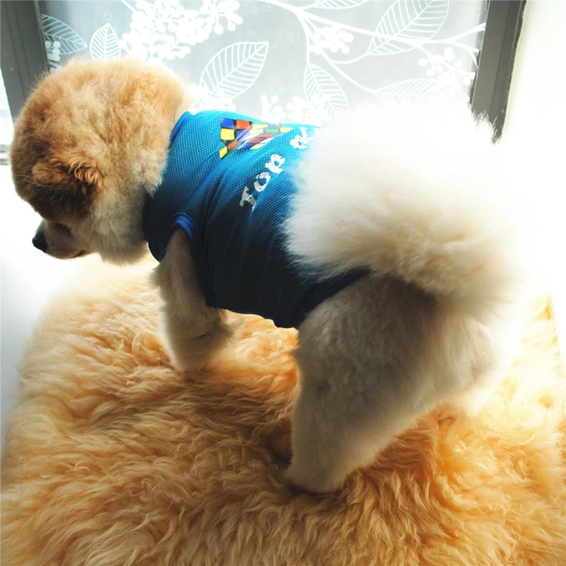 Лето домашнее животное собачья жилетка, одежда открытые ажурные Щенок Кот Костюмы для маленьких собак для чихуахуа, йоркширского терьера Рубашки Дешевые Рубашка с рисунком «Собаки» костюм