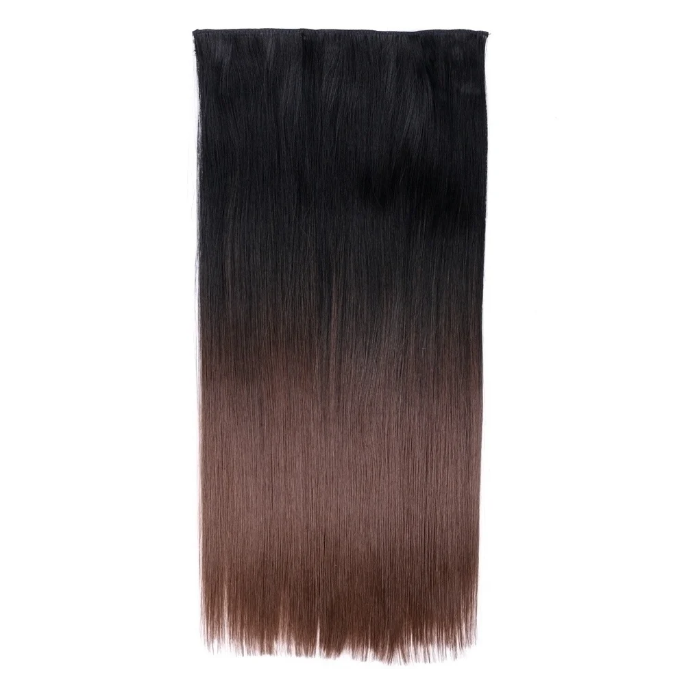 Yunnong 22 ''15 цветов Длинные шелковистые прямые синтетические волосы для наращивания на заколках 130 г/шт. высокотемпературное волокно