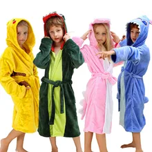 Детский халат с героями мультфильмов фланелевый детский банный халат с длинными рукавами и капюшоном Детский банный халат с милыми животными для мальчиков и девочек детская одежда