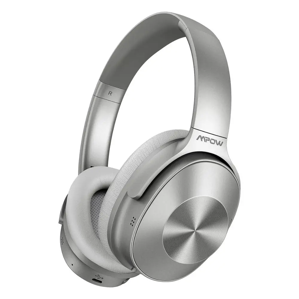 Silver Headphone Mpow H12 Bluetooth ANC Наушники с активным шумоподавлением Беспроводные наушники Проводная гарнитура со звуком HiFi Deep Bass 30H Playtime - Цвет: Silver Headphone