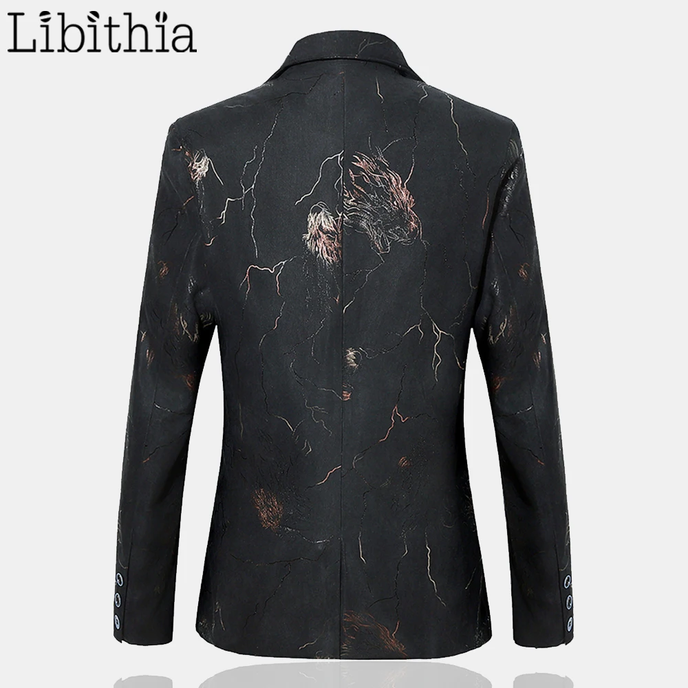 Libithia Мужчины повседневные блейзеры пальто одна кнопка Slim Fit Куртки для мужской, большого размера M-6XL одежда мужской черный темно-синий Blazzer A101
