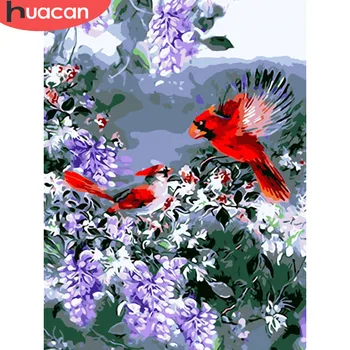 

HUACAN Painting By Numbers Flower Bird Drawing On Canvas HandPainted Picture Kits Art Gift DIY Home Decoration