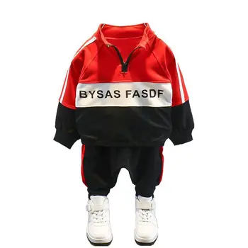 

2PCS WLG boys fashion clothing set kids patchwork letter printed jacket and pant set baby boy all match clothes 2-6 years