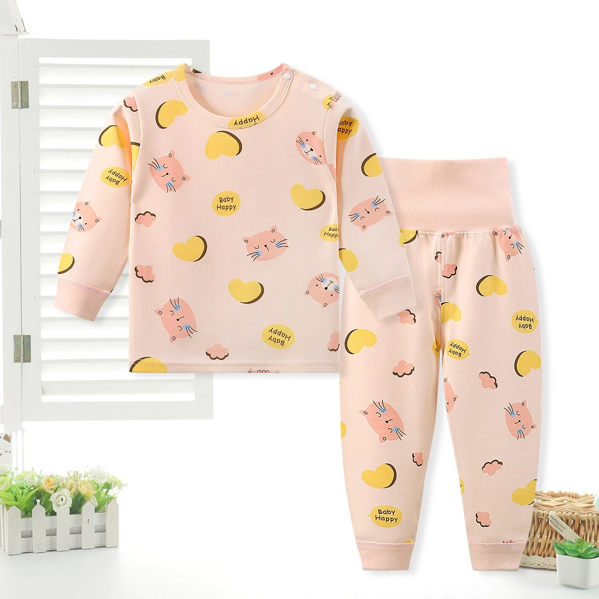 6 9 12 18 Month Baby Boutiique Suit Baby Girl Clothes Winter Casual 2 Piece Set Pure Cotton Children Pajamas Baby Girl Outfits vintage Baby Clothing Set