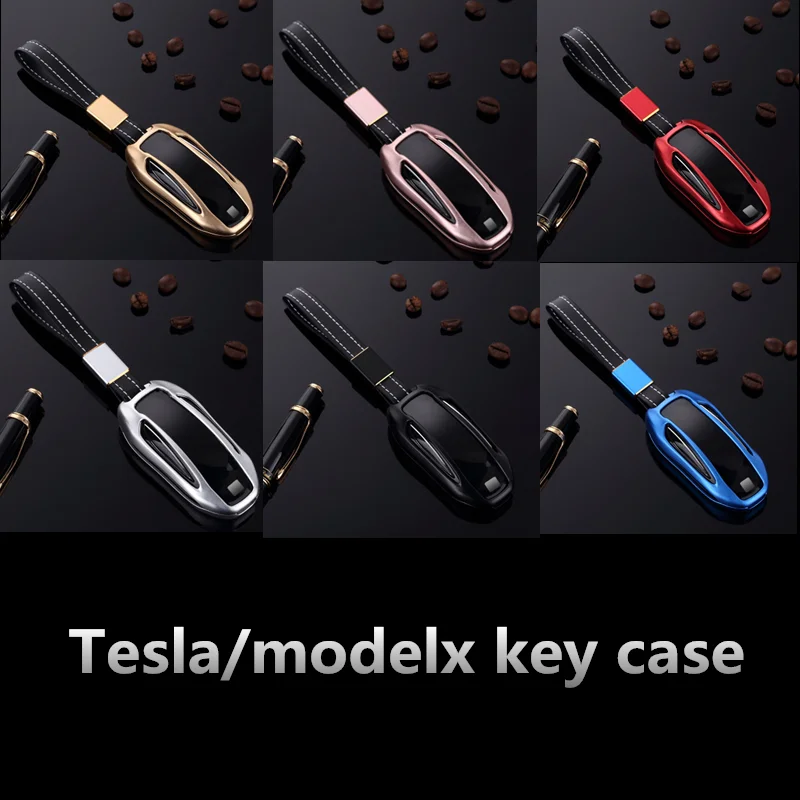 Алюминиевый чехол для ключей автомобиля для защиты Tesla модель X сигнализация Пульт дистанционного управления кожаный брелок