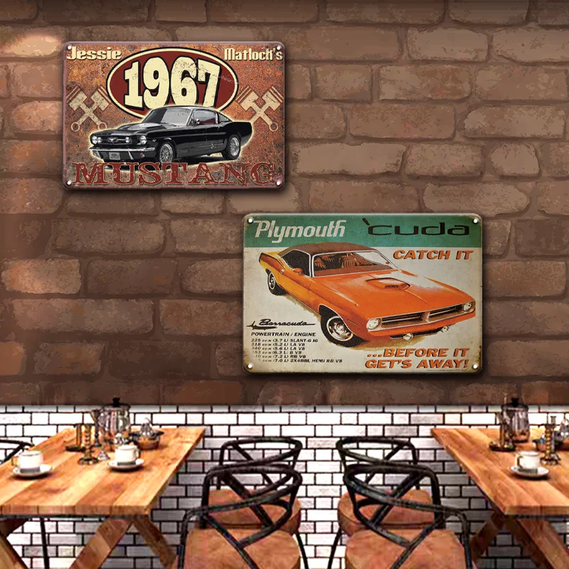 Hot Rod Oldtimer Garage Blechschild Oldschool Plakat Dekoschild Vintage Car *980 