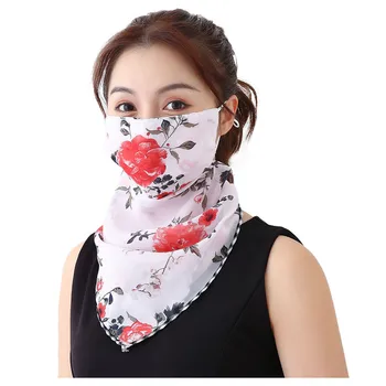 

Breathable Women Sun Protection Print Facemask Filter Scarf Dustproof Protection Neck Scarf Face Cover Mascarillas Mondkapjes