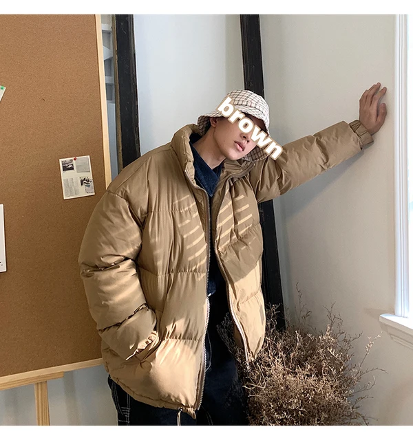 LAPPSTER Men Harajuku Colorful Bubble Coat Winter Jacket 2021 Mens Streetwear Hip Hop Parka Korean Black Clothes Puffer Jackets Khaki