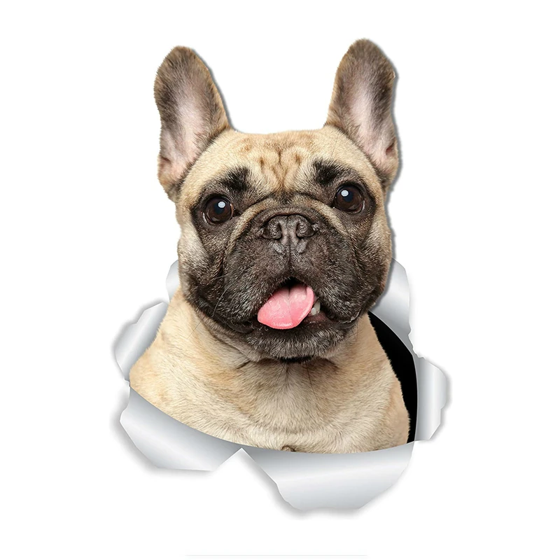 

Loveable French Bulldog Dog Wall Decals Frenchie Dog Toilet Sticker 3D Dog Car Window and Bumper Sticker