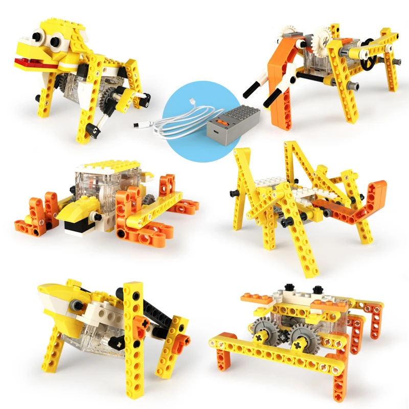 Animal Electronic Building Blocks Educational Science Kits DIY Brick Toys Robotic Puppy Elephant Crab Model Child Birthday Gifts |