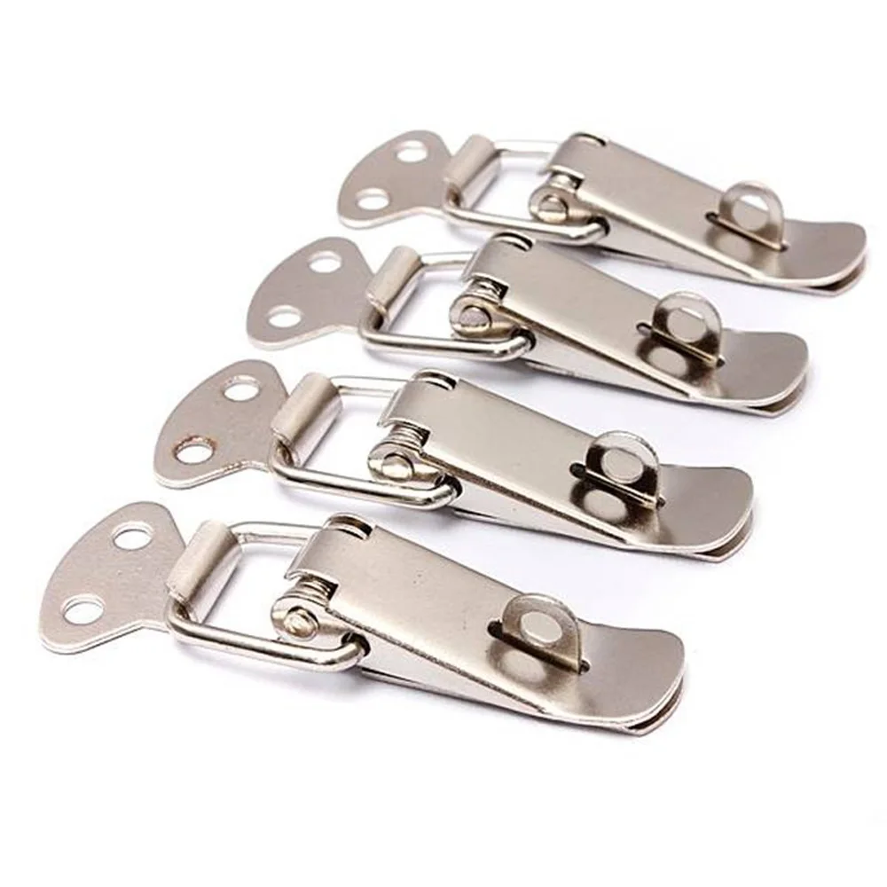 4pcs Stainless Steel Spring Loaded Lock for Cabinet Case Spring Loaded Catch Toggle Hasp Wooden Box Lock Furniture Hardware afbeelding