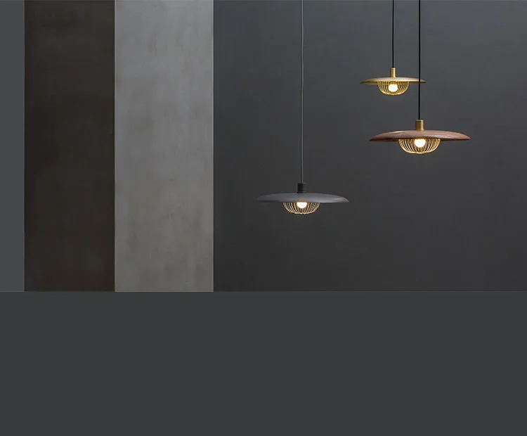 Modern UFO Pendant Light Dining Room Kitchen Restaurant Pendant Lamp Wood Texture Metal Pendant Light Loft Vintage Lights (5)