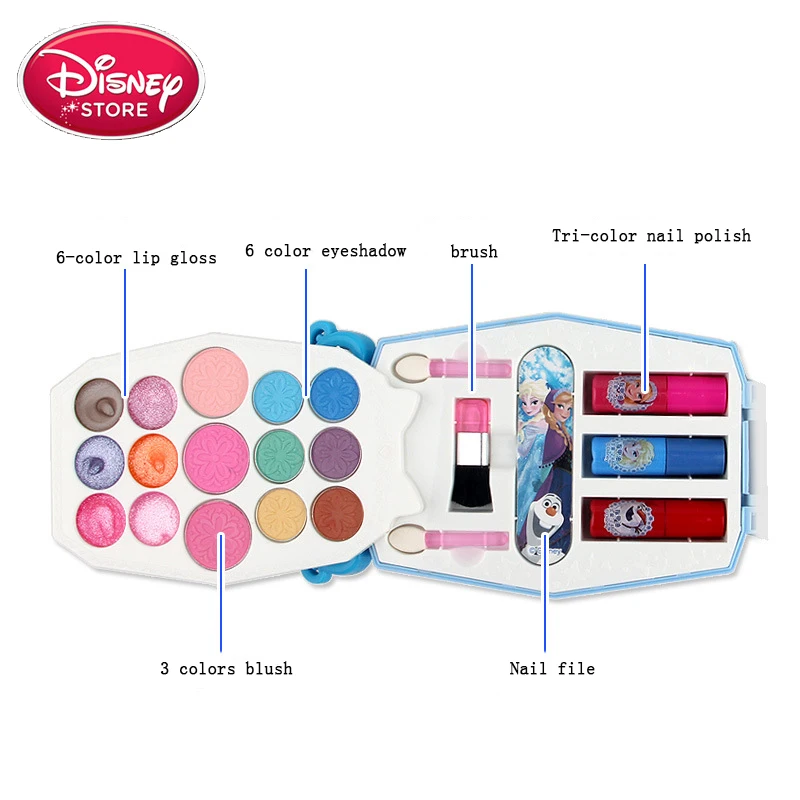 Frozen Disney Kids Makeup Princess Play Makeup Toys for Girl Girls Set Elsa Anna Lipstick Eye Shadow Nail Polish Sets