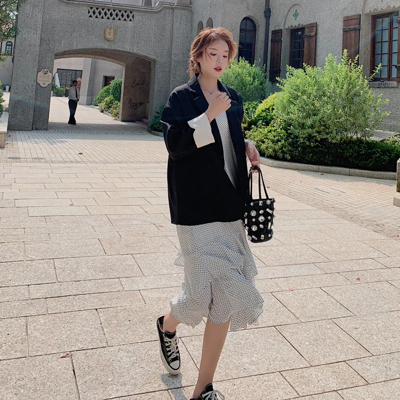 

2019 Autumn New Style Korean-style Fashion Joint Loose-Fit Casual Suit Jacket Women's Retro Trend Versatile on Clothes