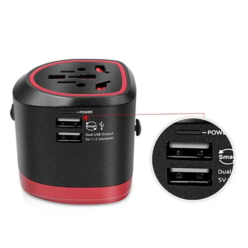 Все в одном Универсальный адаптер питания зарядное устройство с 2.5A 2 USB US AU EU UK