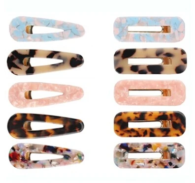 10 pcs Новые модные женские Винтажные заколки для волос Леопардовый зажим для волос геометрическая форма капли воды заколки для волос аксессуары для укладки волос - Цвет: 10 pcs