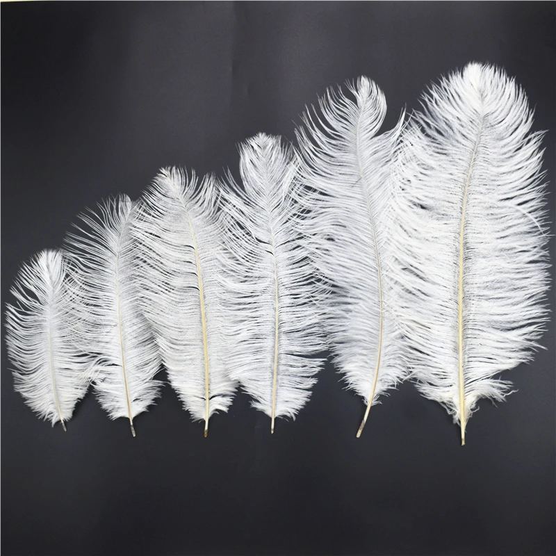 10Pcs Balck White Ostrich Feathers 15-20CM 20-25CM 25-30CM Plumes