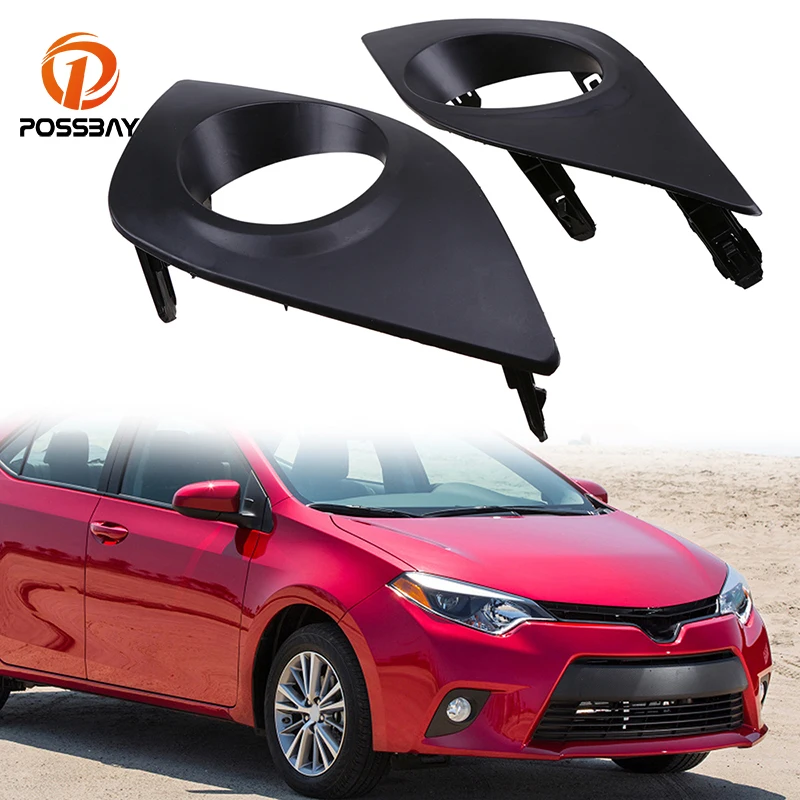 POSSBAY Black Car Fog Light Cover Grille for Toyota Corolla(Eco,Eco