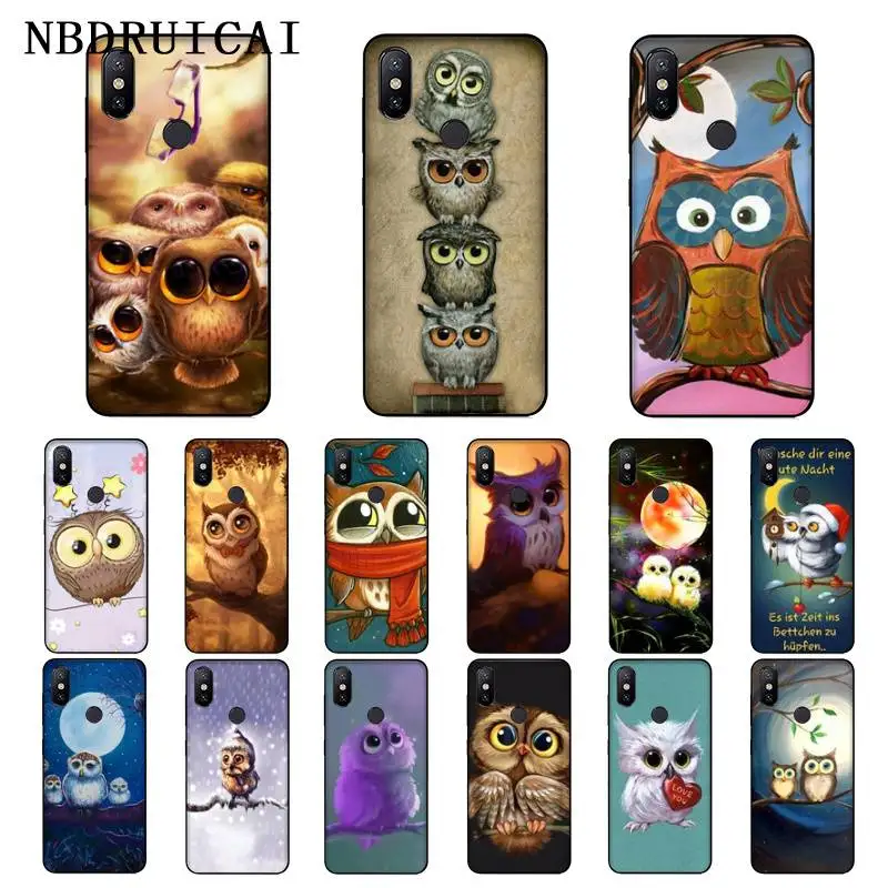 

NBDRUICAI Cute Cartoon Owl TPU Soft Silicone Phone Case Cover for Xiaomi 8 9 se 5X Redmi 6pro 6A 4X 7 5plus note 5 7 6pro