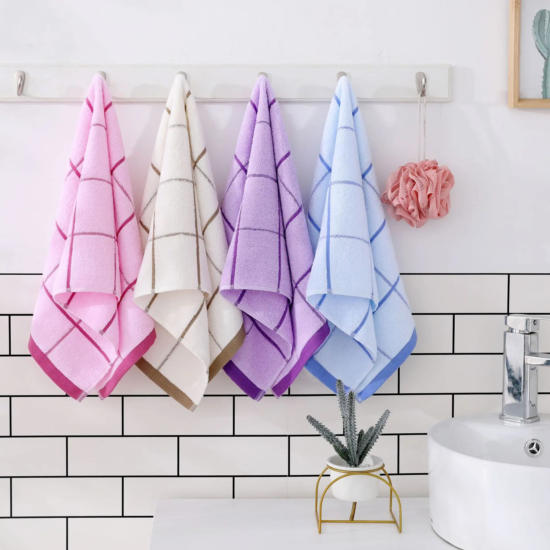 2021 New Cotton Face Towel Hand Towel Pink Purple Ivory Blue Wedding