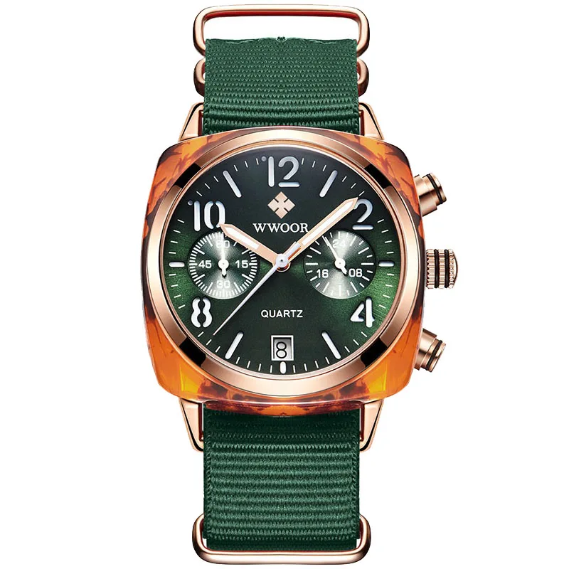 

Ladies Watch 2020 WWOOR Brand Designer Fashion Montre Femme Green Watch Women Dress Quartz Wrist Watches Reloj Mujer Gifts Clock