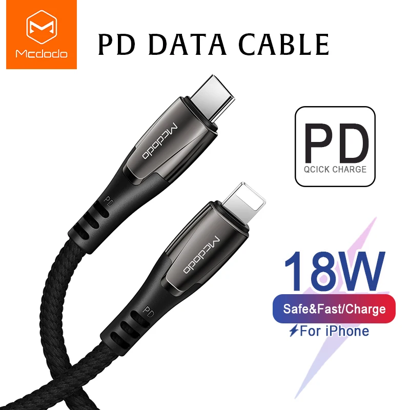 Кабель Mcdodo с USB C на Lightning 18 Вт PD для IPhone 11 12 Pro Max XS 8 Plus Type быстрое зарядное