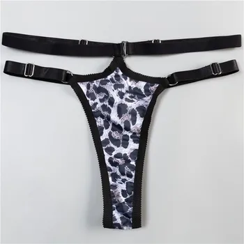 

Women Panties slim Sexy Patchwork leopard Tanga Low-Rise Double waist Thong Female G-string Underwears Lady T-back S-XXL